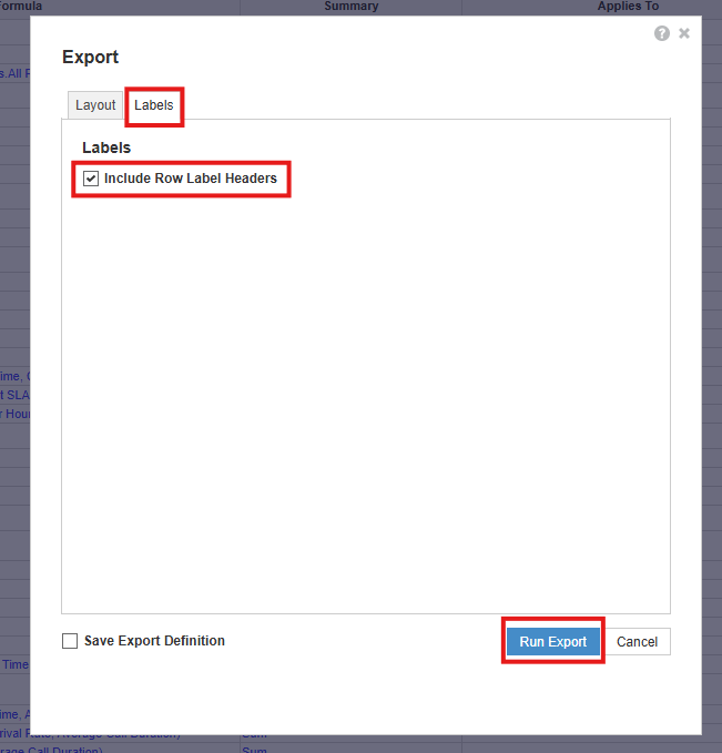 CSV Export step 2